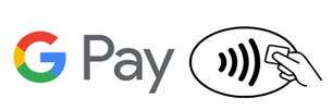 Ikona symbulizująca płatność zbliżeniową oraz napis G Pay obok